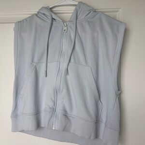 Light Blue Sleeveless Hoodie Vest